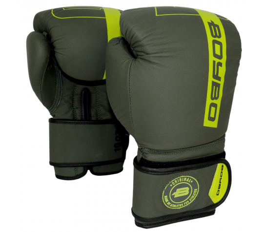 Перчатки боксерские "BoyBo" Fusion BG-092, 16oz серо-зелёный Серый image